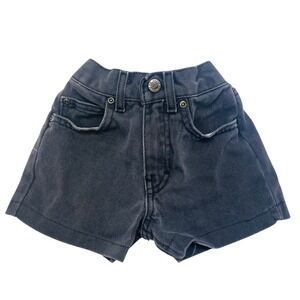 Vtg Toddler Route 66 Gray Black Denim Elastic Waist‎ Jean Shorts Kidcore 2T